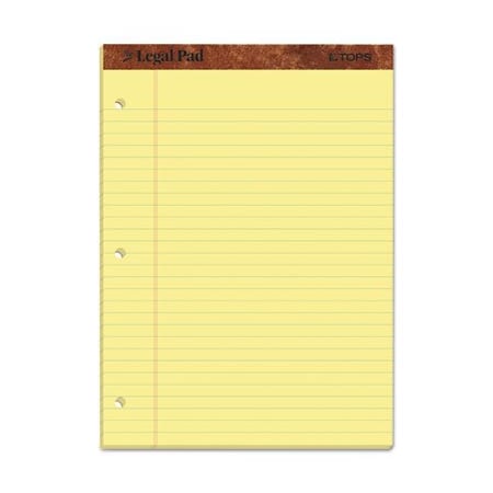Tops Business Forms TOPS, inTHE LEGAL PADin RULED PADS, WIDE/LEGAL RULE, 11.75 X 8.5, CANARY, 12PK 75351
